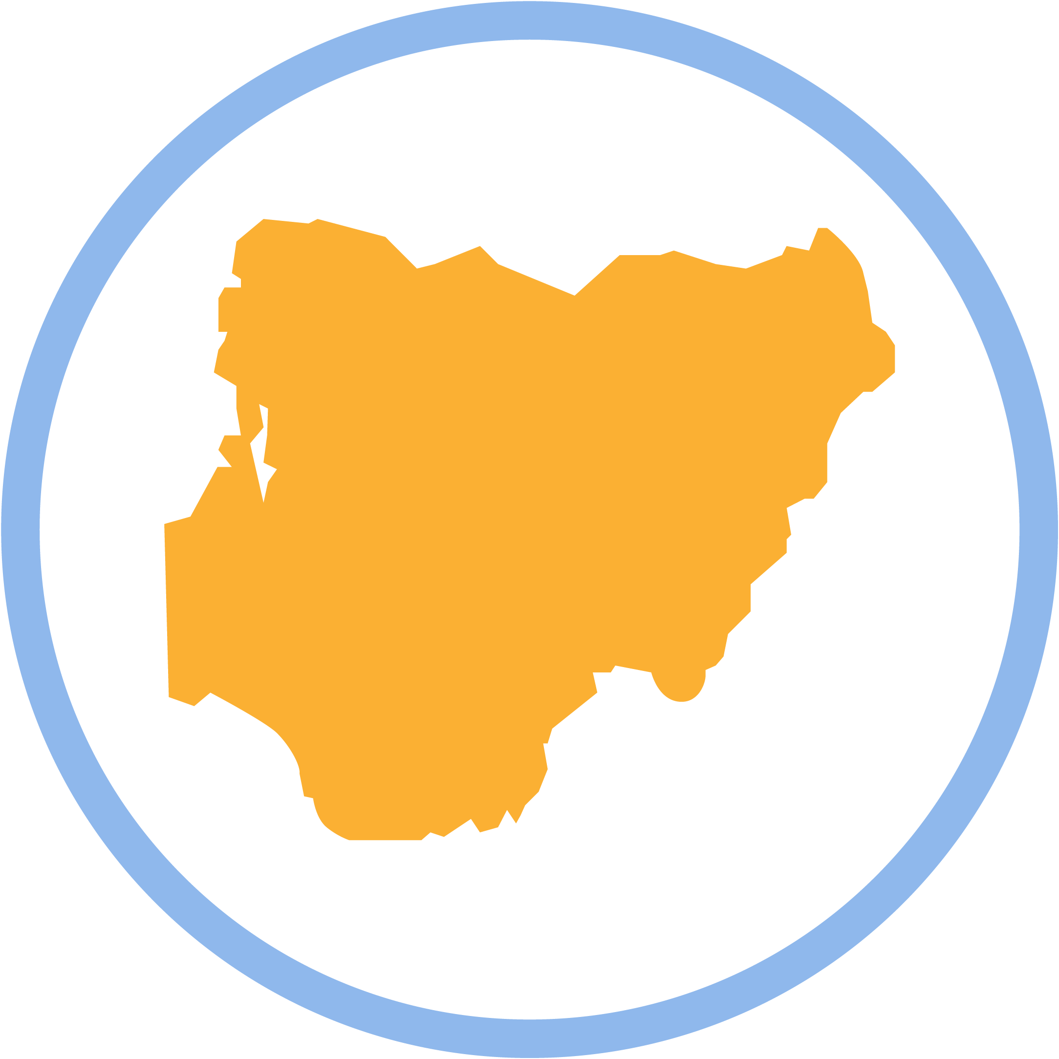icon containing outline of the country of Nigeria